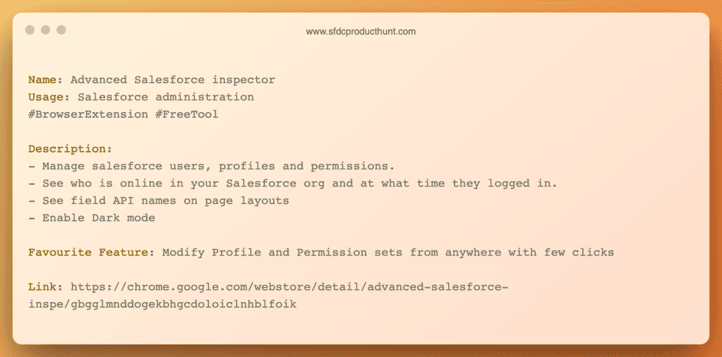 Product #5: Advanced Salesforce inspector