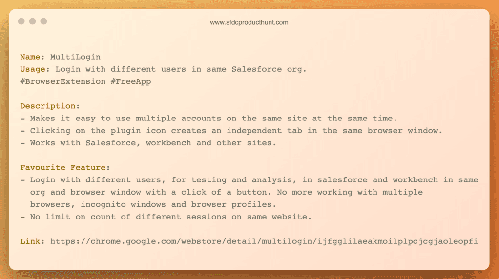 Product #16: MultiLogin