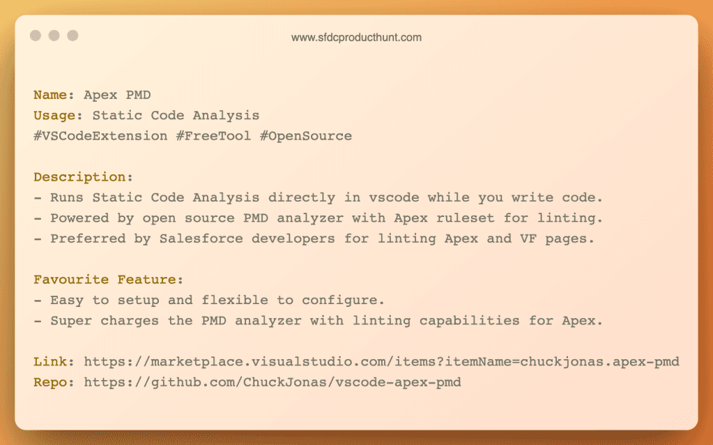 Product #8: Apex PMD
