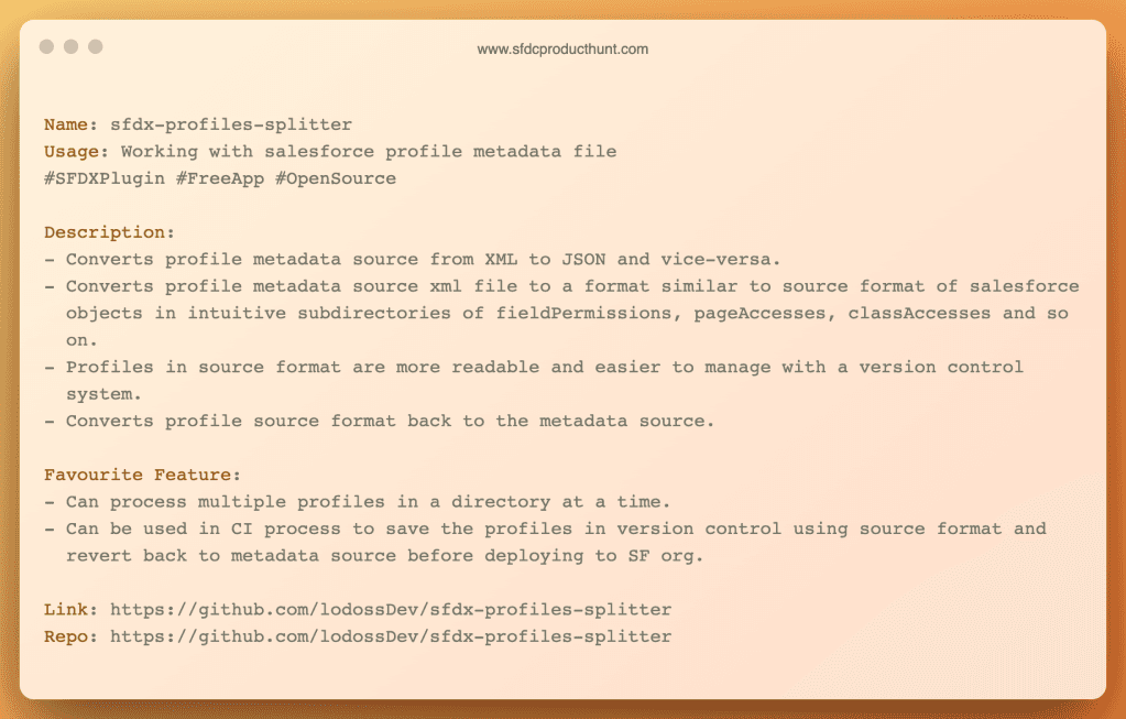 Product #18: sfdx-profiles-splitter